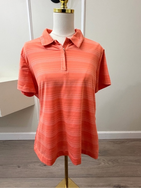 Nike Tops - Nike Coral Stripe Short Sleeve Polo Shirt